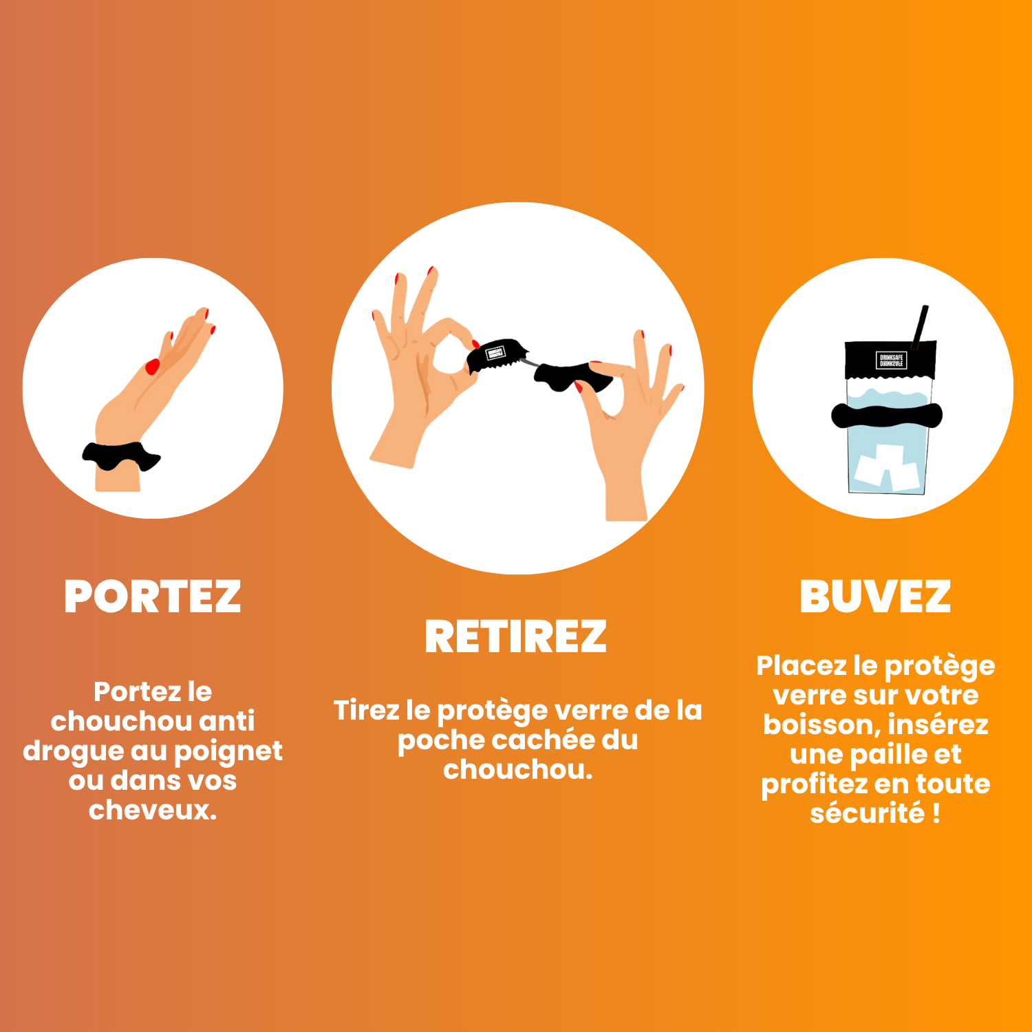 chouchou anti drogue drinksafe