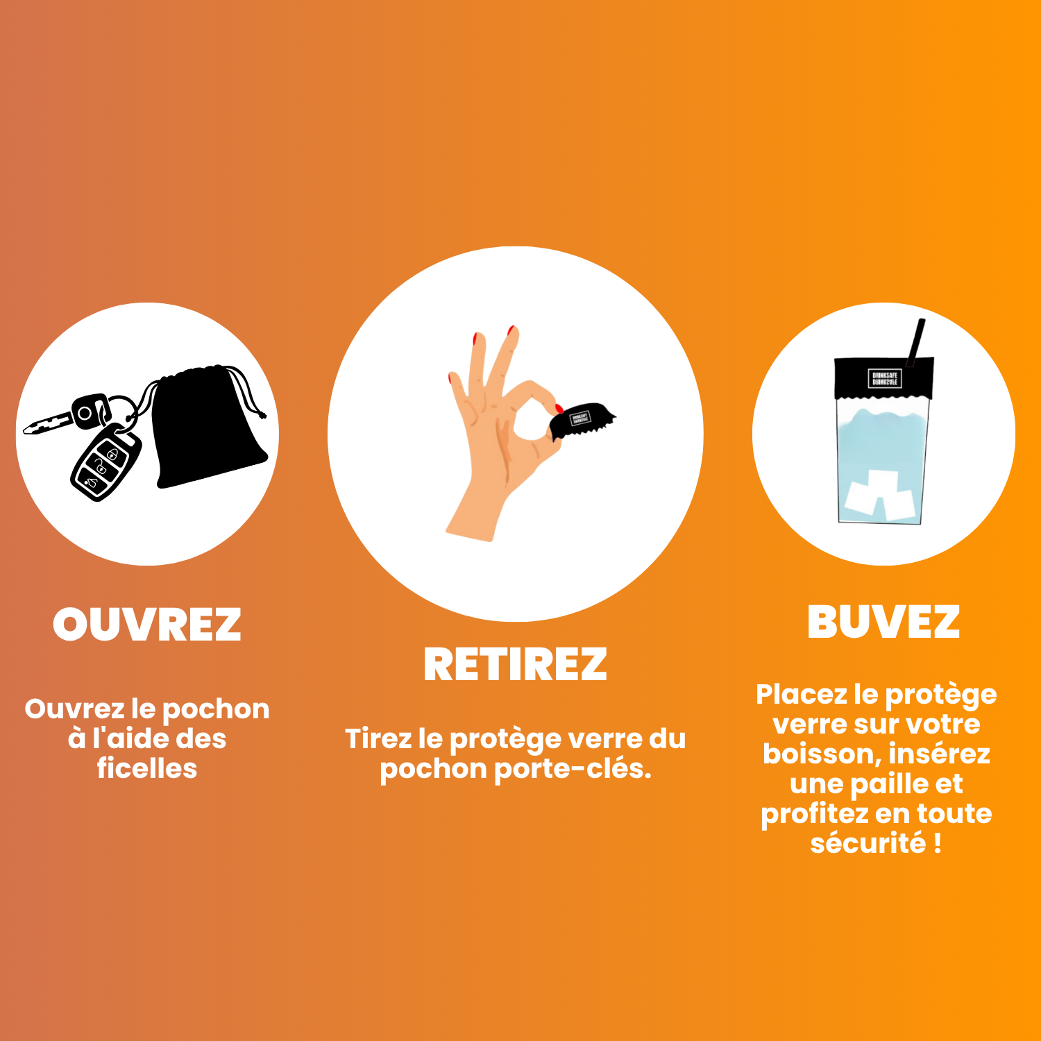 porte cles protege verre drinksafe